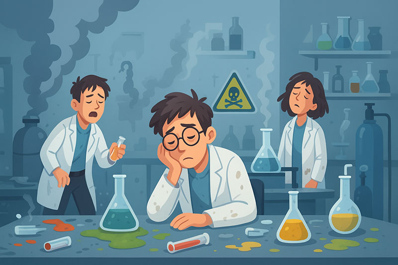 دلایل بروز حوادث آزمایشگاهی ناشی از مواد شیمیایی چیست؟